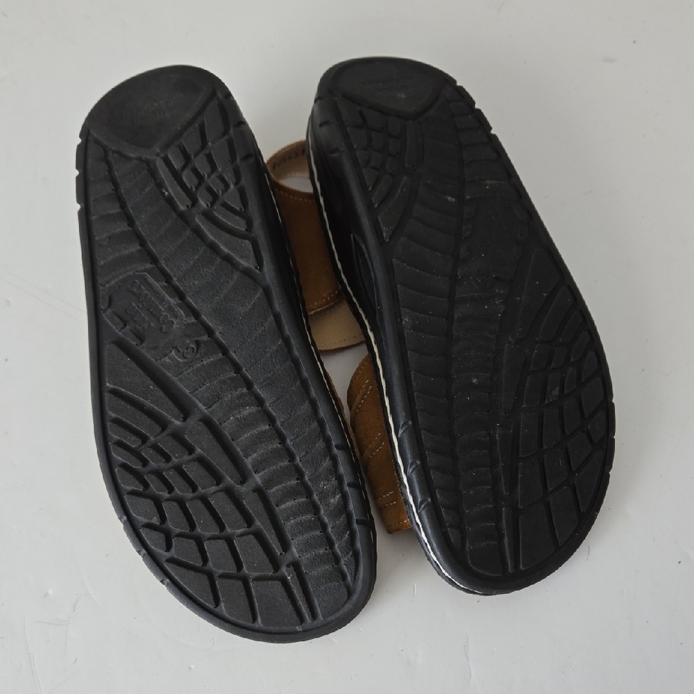 Finn Comfort Brown Leather Sandals with Silver Buttons Size 37 EU - Picture 7 of 9